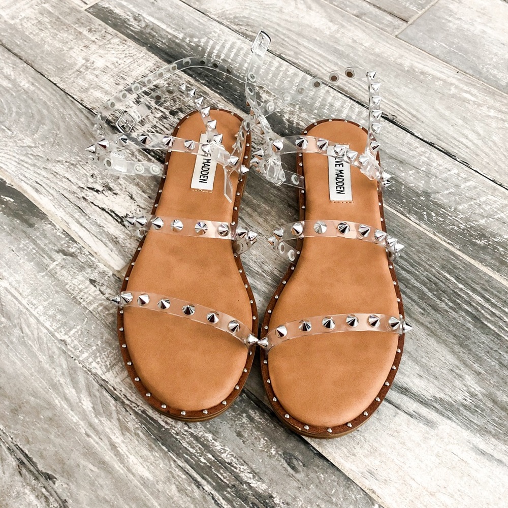 STEVE MADDEN Travel Sandal Studded - clear